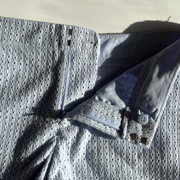 Womens Club Monaco Periwinkle Scalloped Hem Eyelet Shorts - Picture 6 of 9